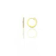 Söğütlü Silver SGTL11299 Gümüş Altın Yaldızlı Zirkon Taşlı 12 Mm Halka Küpe