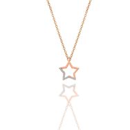 Söğütlü Silver SGTL11324 Gümüş Rose Zirkon Taşlı Yıldız Kolye