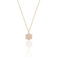 Söğütlü Silver SGTL11328 Gümüş Rose Zirkon Taşlı Kar Tanesi Kolye