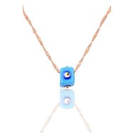 Söğütlü Silver SGTL11335 Gümüş Rose 60 Cm Singapur Zincirli Mineli Turkuaz Kolye
