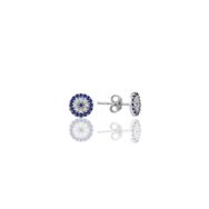 Söğütlü Silver SGTL11357 Gümüş Altın Yaldızlı Zirkon Taşlı Nazar Küpe