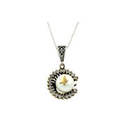 Söğütlü Silver SGTL11439Gümüş Inci Ve Zirkon Taşlı Otantik Ay Yıldız Kolye