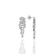 Söğütlü Silver SGTL11458 Gümüş Beyaz Altın Rodyumlu Pırlanta Modeli Zirkon Taşlı prenses Gümüş Küpe