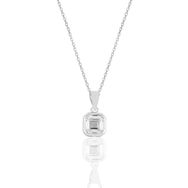 Söğütlü Silver SGTL11619KARE Gümüş Rodyumlu Kare Kesim Zirkon Taşlı Kolye