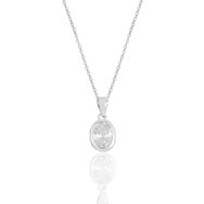 Söğütlü Silver SGTL11619OVAL Gümüş Rodyumlu Oval Kesim Zirkon Taşlı Kolye