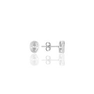 Söğütlü Silver SGTL11620OVAL Rodyumlu Oval Kesim Zirkon Taşlı Gümüş Küpe