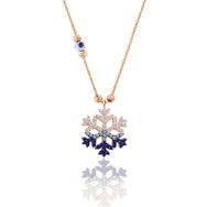 Söğütlü Silver SGTL11662 Gümüş Rose Zirkon Taşlı Nazar Boncuklu Kar Tanesi Kolye