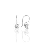 Söğütlü Silver SGTL11719 Gümüş Rodyumlu Çengelli 6 Mm Zirkon Tek Taş Küpe