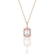 Söğütlü Silver SGTL2795 925 Ayar Gümüş Rose Baget Taşlı Kolye