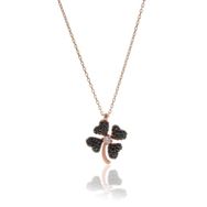 Söğütlü Silver SGTL5725 Rose Onix Taşlı Yonca Kolye
