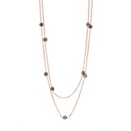 Söğütlü Silver SGTL8538 Gümüş Rose Onix Sıra Taşlı Kadın Kolye