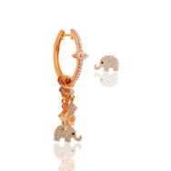 Söğütlü Silver SGTL8714 Rose Fil Modeli Şans Gümüş Kadın Küpe