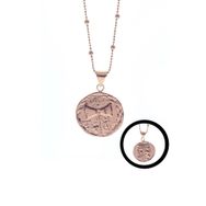 Söğütlü Silver SGTL8754 Rose Renk Gümüş Top Zincirli Çift Taraflı Antik Para Kadın Kolye