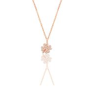 Söğütlü Silver SGTL9141 Gümüş Rose Zirkon Taşlı Yonca Kolye