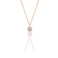 Söğütlü Silver SGTL9142 Gümüş Rose Zirkon Taşlı Yuvarlak Kolye