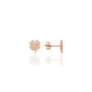 Söğütlü Silver SGTL9723ROSE Zirkon Taşlı Mini Yonca Gümüş Küpe