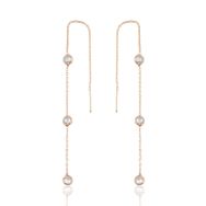 Söğütlü Silver SGTL9860ROSE 3 Taşlı Zincirli Gümüş Küpe