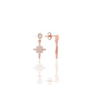 Söğütlü Silver SGTL9862ROSEKUTUP Taşlı Zincirli Zirkon Kutup Yıldız Gümüş Küpe