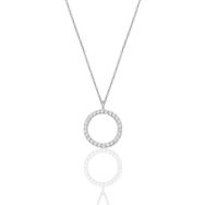 Söğütlü Silver SGTL9865ROSE Beyaz Taşlı Halka Modeli Gümüş Kolye