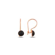 Söğütlü Silver SGTL9938 Rose Onix Taşlı Çengelli Yarım Top Gümüş Küpe