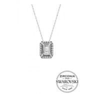 Söğütlü Silver Swarovski Baget Taşlı Pırlanta Modeli Gümüş Kolye