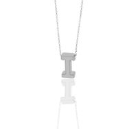 Söğütlü Silver TYC00220603147 Gümüş Rodyumlu Üç Boyutlu Minimal I Harf Kolye
