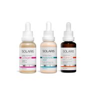 Solaris 30 ml Kolajen Serumu ve 30 ml Hyaluronic Acid Serumu ve 30 ml C Vitamin Serumu
