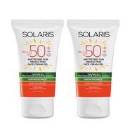 Solaris Yağlı Cilt Tipleri İçin Mat Bitişli SPF50+ 2x50 ml Jel Güneş Kremi