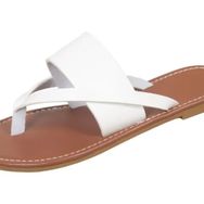 Solaud Slip-On Flip Flop Beyaz Düz Kadın Sandalet
