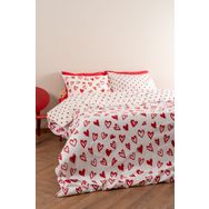 Soley Mix & Match Lover Kırmızı %100 Pamuk Tek Kişilik Nevresim Seti