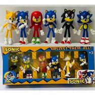 Sonic Kirpi 03 Açık Sarı 6'lı Figür Karakter Oyuncak Seti