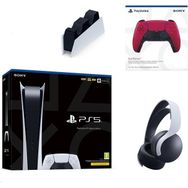 Sony Playstation 5 Digital Oyun Konsolu + 2. Ps5 Kırmızı Kol + Dualsense Şarj Istasyonu + Ps5 Pulse Kulaklık