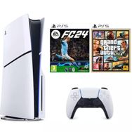 Sony Playstation 5 Slim CD Edition Beyaz Oyun Konsolu + Ps5 Fifa Fc 24 + Gta 5