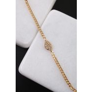 Soobepark Zirkon Taşlı Göz Tasarım Kadın Zincir Gold Bileklik
