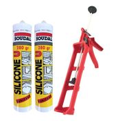 Soudal 2 Adet Silikon Beyaz ve Tabanca