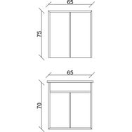 Sözcan Group Dicle Takımı Antrasit 65 cm Asma Alt+Üst+Lavabo