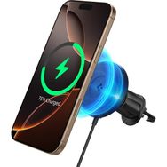 Spigen MagFit Air Vent Araç içi Telefon Tutucu + Manyetik Kablosuz Şarj Cihazı iPhone için MagSafe özellikli OneTap Pro4 ITQ13W Black - ACP08543 - Siyah