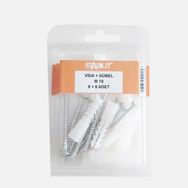 Stabilit M10 8 Adet Plastik Dübel + 8 Adet Vida
