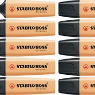 Stabilo Boss Original 10'lu Paket, Yumuşak Turuncu Pastel Fosforlu Kalem,