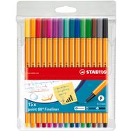Stabilo Point 88 15 Adet Fineliner 0.4 mm Keçeli Kalem Seti