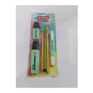 Stabilo Tek Renk Pastel Set 6'lı Yeşil Fosforlu Kalem