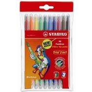 Stabilo Trio 2 in 1 10 Renk Keçeli Kalem