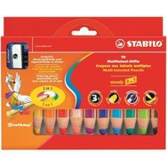 Stabilo Woody 3 in 1 10 Renk Kuru Boya+Kalemtıraş