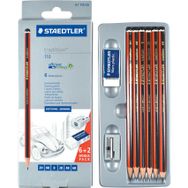 Staedtler 4007817611166 6'lı 61110C6 Tradition Silgi ve Kalemtıraşlı Kalem Seti