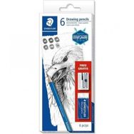 Staedtler 6 Kalem Mars Lumograph Dereceli Kalem + Silgi + Kalemtıraş Set