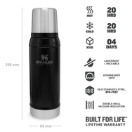 Stanley 10-01612-028 M. Black EU Stan 0.75 lt Classic Vac BTL Termos