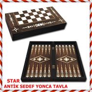 Star Antik Sedef Yonca Tavla Takımı