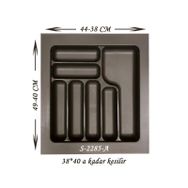 Starax 2285-A Antrasit 44x49cm Plastik Kaşıklık