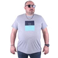 Starbattal 23136 Gri Melanj Büyük Beden Erkek T-shirt