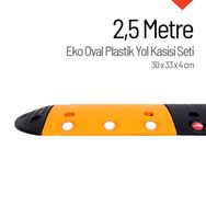 Starçelik 2,5 Metre Eko Oval Plastik Hız Kesici Set Yol Kasisi